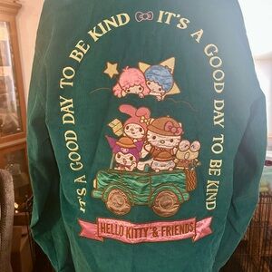Teal Corduroy Jacket with Hello Kitty & Friends Design Size Large by Sanrio